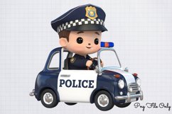 Watercolor Cute Police Clipart PNG Product Image 1