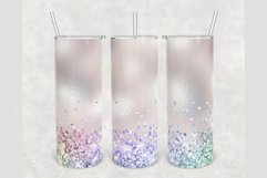 Rainbow Faux Glitter 20 oz tumbler wrap sublimation design Product Image 1