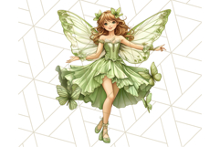 Pastel Fairy Garden Clipart, Cute Fairies &amp; Toadstools PNG Product Image 28