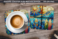 Summer Coaster Sublimation, Summer Coaster PNG Design Product Image 1