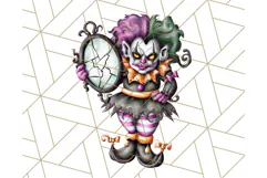 Creepy Clown Halloween PNG Clipart, Spooky Circus Art Product Image 3