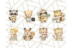Cute Back to School Animals PNG Clipart with Books &amp; Bags Product Image 7