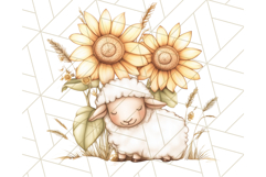 Rustic Sunflower Clipart, Soft Country Farmhouse Florals Png Product Image 3