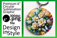 Bright Round Design Coaster PNG , Flowers Product Image 1