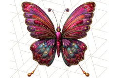 Metallic Butterfly Clipart PNG Clipart, Vibrant Butterfly Product Image 3