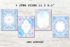 4 Blue Rococo Stained Glass Border Pastel Frame Page Product Image 2