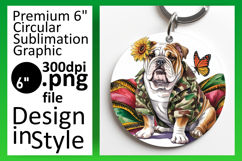 Sophisticated Round Design for Sublimation , Cute Dog Product Image 1
