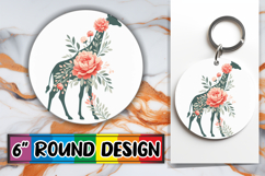Bright Sublimation Round Ornaments, Flower Animals Product Image 1