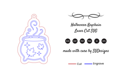 Halloween Keychain Laser Cut SVG Product Image 2