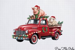 Cute Watercolor Christmas Farm Clipart PNG Product Image 1