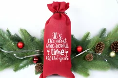 Christmas Wine Bag Quotes SVG | Wine-derful Time Of The Year Product Image 3