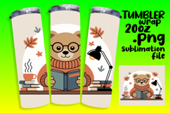 VIBRANT 20oz Tumbler Artwork for Sublimation , Cute Bear Product Image 1