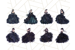 Gothic Wedding Dress PNG Bundle, Dark Bridal Clipart Product Image 7