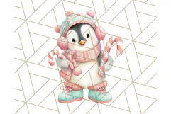 Coral and Aqua Christmas Clipart PNG, Pastel Holiday Art Product Image 3
