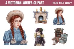 Victorian Winter Clipart Sublimation PNG Product Image 1