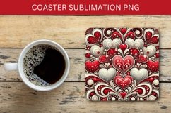 valentine square coaster - heart pattern Product Image 1