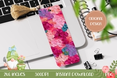 Pink Hydrangea Bookmark Design, Art Flowers Bookmark Product Image 1