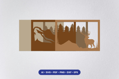 Layered Deer Forest Laser Cut SVG | Wildlife Mountain SVG Product Image 2
