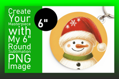 Elegant Car Coaster Round PNG Design , Snowman Product Image 1