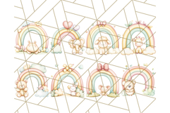 Pastel Plushie Rainbow Clipart PNG, Nursery Baby Animals Png Product Image 3