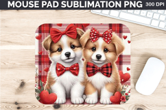 Watercolor Dog Mouse Pad Sublimation - Valentines PNG Design Product Image 1