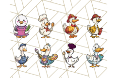Goose Occupation Clipart PNG, Cute Job-Themed Graphics Product Image 7
