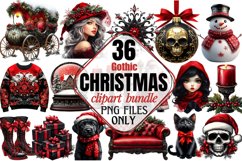 Gothic Christmas Sublimation clipart Bundle Product Image 1