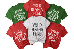 Christmas Family Matching Group T-Shirt Mockups | Holiday Fl Product Image 1