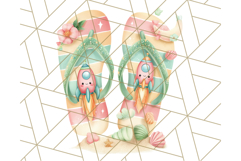 Alien Vacation Clipart PNG, Cute Summer Galaxy Art Clip Art Product Image 3