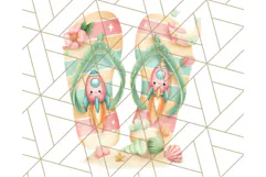 Alien Vacation Clipart PNG, Cute Summer Galaxy Art Clip Art Product Image 3