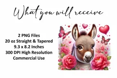 Valentine's Day Donkey Tumbler Wrap Sublimation Design Product Image 2
