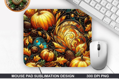 Pumpkin Mouse Pad Sublimation, Halloween Mouse Pad PNG Product Image 1