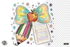 Back to School Pencil Bow PNG Product Image 1