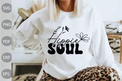Hippie Soul SVG Design - Boho Girl Quote SVG Cut Files Product Image 1