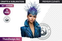 Fantasy Boreal Winter Girl Warrior &amp; Ice Queen Clipart Product Image 1