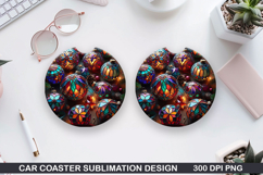 Christmas Car Coaster Sublimation| Christmas Coaster PNG Product Image 1