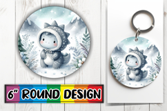 Enchanted Round Ornaments Magic PNG, Cute Dino Product Image 1