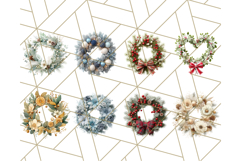 Christmas Wreath Clipart, Holiday Greenery PNG Illustrations Product Image 3