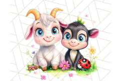 Cute Animal Friends Clipart PNG, Bright Spring Animal Duos Product Image 3