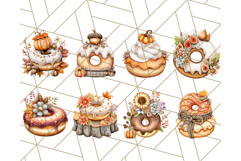 Fall Donut Clipart PNG, Autumn Donuts With Pumpkins Product Image 3