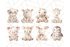 Pink Floral Stuffed Animal Clipart PNG, Cute Stuffed Animals Product Image 3
