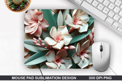 3D Flowers Mouse Pad Sublimation, Flowers Mouse Pad PNG Product Image 1