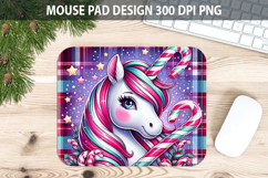 Christmas Unicorn Mouse Pad Sublimation - Animal PNG Desig Product Image 1