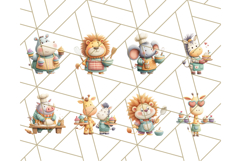 Cozy Safari Baking Animals PNG, Cute Jungle Kitchen Art Product Image 3