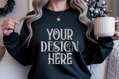 Black Gildan 18500 Sweatshirt Mockup, Unisex mockups Product Image 1