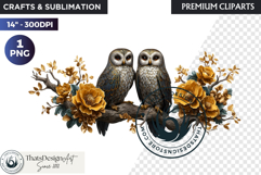 Floral Owl Fantasy clipart, Botanical and Wildlife Graphics Product Image 1