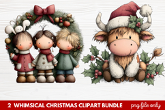 Whimsical Christmas Clipart | Cute Festive Holiday PNG Product Image 1
