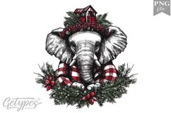 Christmas Elephant Clipart Design - High Quality 300 Dpi Product Image 1