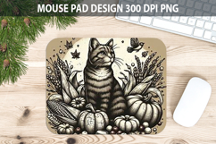 Cat Mouse pad Sublimation - Thanksgiving PNG Design Product Image 1