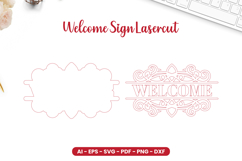 Welcome Sign Lasercut - Door Hanger Lasercut Product Image 2